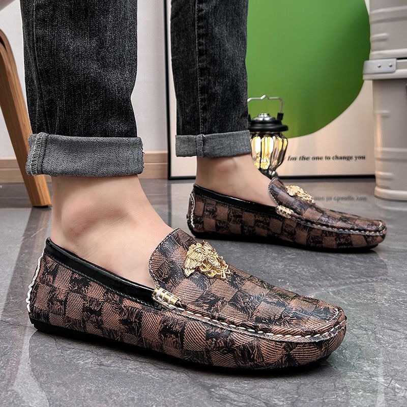 Men'S Shoes Drivers - Mocasines sin cordones a cuadros de