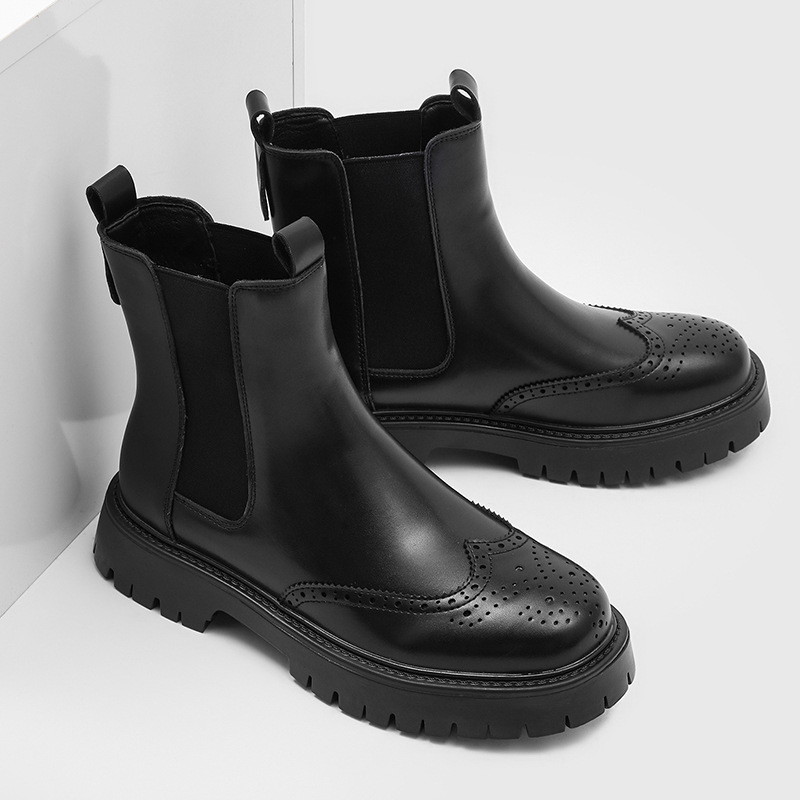 Men'S Shoes Brogues - Botas de cuero genuino a la