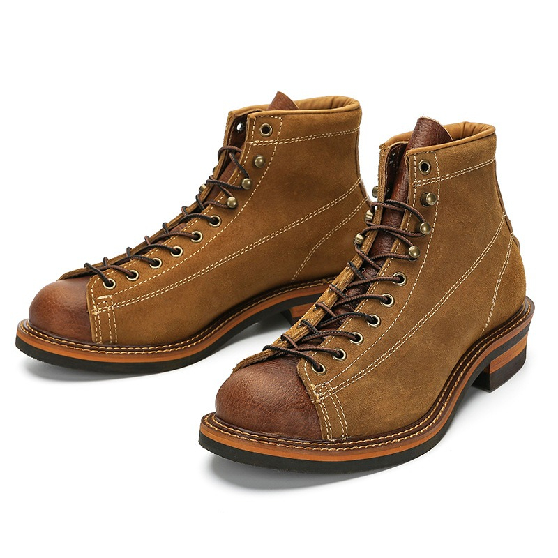 Men'S Shoes Brogues - Botas de Motociclista Vintage para Hombre,
