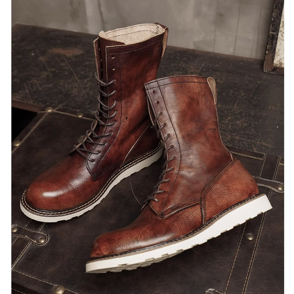 Botas de moto de cuero genuino - Men'S Shoes Brogues reseña y precio