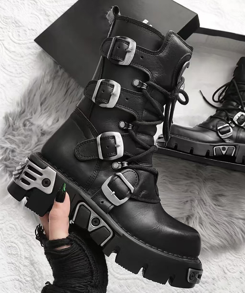 Botas altas de moto góticas pu - Men Shoes Type reseña y precio