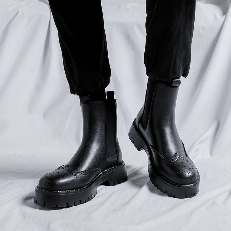 Botas de cuero genuino a la mo - Men'S Shoes Brogues reseña y precio